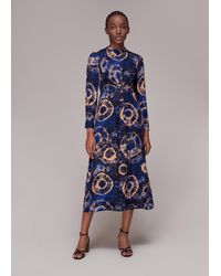 Whistles - Elena Tie Dye Silk Midi Dress - Lyst