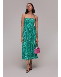 Whistles - Watercolour Wildcat Tier Dress - Lyst