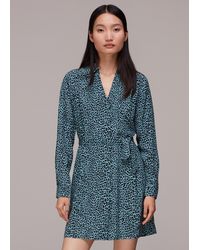 Whistles - Contrast Leopard Belted Dress - Lyst