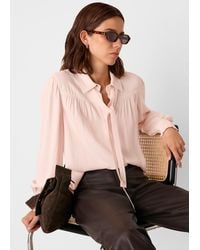 Whistles - Tie Detail Crepe Blouse - Lyst