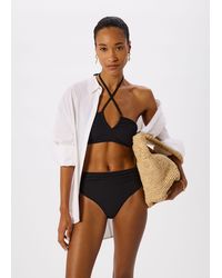 Whistles - Textured Gingham Bikini Top - Lyst