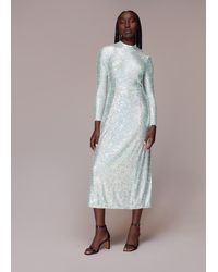 Whistles - Minimal Sequin Midi Dress - Lyst