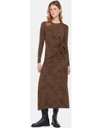 Whistles - Coffee Bean Tie Jersey Dress - Lyst