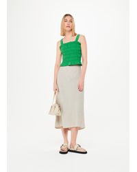 Whistles - Linen Side Button Skirt - Lyst