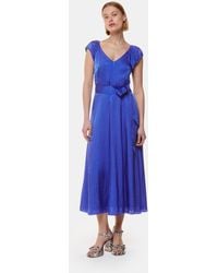 Whistles - Arie Hammered Satin Midi Dress - Lyst