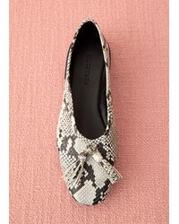 Whistles - Croc Embossed Leather Tassel Ballet Flats - Lyst