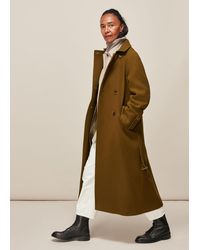 Whistles Belted Wool Trench Coat - Natural