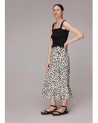Whistles - Brushed Dalmatian Wrap Skirt - Lyst