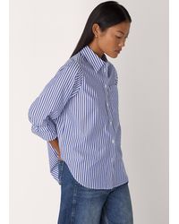 Whistles - Petite Relaxed Fit Stripe Shirt - Lyst