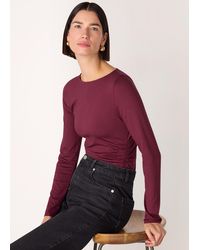 Whistles - Ruched Side Long Sleeve Top - Lyst