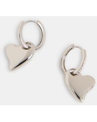 Whistles - Curved Heart Huggie Hoop - Lyst