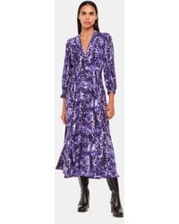 Whistles - Glossy Leopard Midi Dress - Lyst