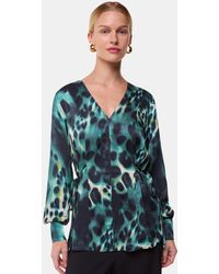 Whistles - Misty Leopard V Neck Blouse - Lyst