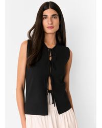 Whistles - Tie Front Detail Tank - Lyst