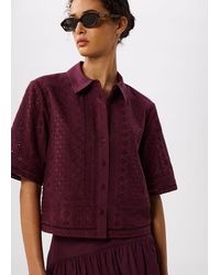 Whistles - Broderie Cotton Shirt - Lyst
