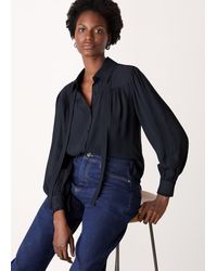 Whistles - Tie Detail Crepe Blouse - Lyst