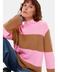 Whistles - Block Stripe Rib Funnel Neck - Lyst