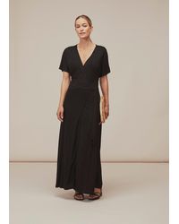 Whistles - Jersey Wrap Midi Dress - Lyst