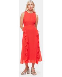Whistles - Petite Nellie Frill Detail Midi Dress - Lyst