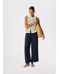 Whistles - Petite Wide Crop Cheesecloth Trouser - Lyst