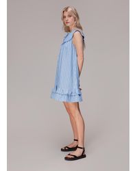 Whistles - Stripe Collar Trapeze Dress - Lyst