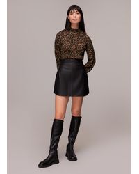 Whistles - Classic Leopard Plisse Top - Lyst
