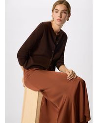 Whistles - Panel Waist Satin Midi Skirt - Lyst