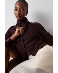 Whistles - Crew Neck Scarf Cardigan - Lyst