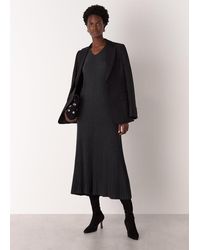 Whistles - V Neck Cable Ribbed Knit Dress - Lyst