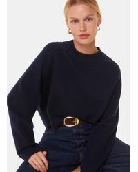 Whistles - Wool Cropped Relaxed Knit Sweater - Lyst