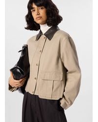 Whistles - Casual Contrast Collar Jacket - Lyst
