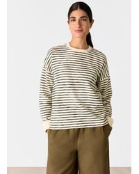 Whistles - Textured Stripe Jersey Top - Lyst