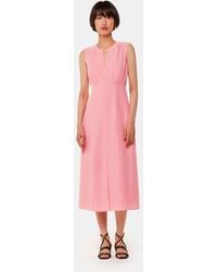 Whistles - Abbie Linen Blend Midi Dress - Lyst