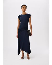 Whistles - Lace Insert Asymmetric Dress - Lyst