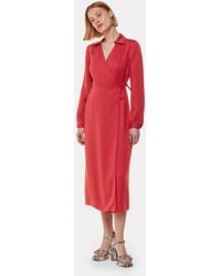Whistles - Elodie Tie Wrap Midi Dress - Lyst