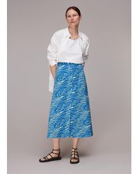 Whistles - Seafoam Button Front Skirt - Lyst