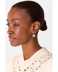 Whistles - Enamel Flower Huggie Hoop - Lyst