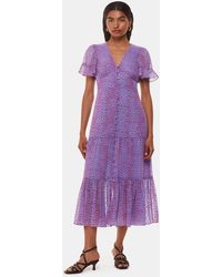 Whistles - Petite Sketched Cheetah Dobby Dress - Lyst