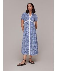 Whistles - Twin Daisy Print Midi Dress - Lyst
