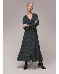 Whistles - Stamp Spot Print Midi Dress - Lyst