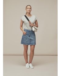 Whistles - Seam Detail Denim Skirt - Lyst