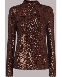 Whistles - High Neck Sequin Top - Lyst