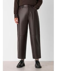Whistles - Leather Barrel Leg Trouser - Lyst
