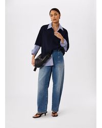 Whistles - Petite Elasticated Waist Barrel Jean - Lyst