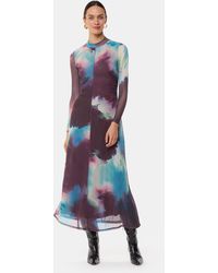 Whistles - Oil Paint Print Mesh Dress - Lyst