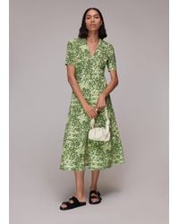 Whistles - Rowan Hyena Spot Midi Dress - Lyst