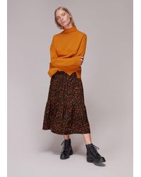 Whistles - Smudge Animal Tiered Skirt - Lyst