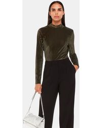 Whistles - Velvet Stripe High Neck Top - Lyst