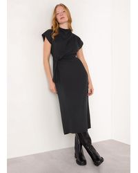 Whistles - Twist Waist Midi Dress - Lyst