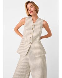 Whistles - Linen Stripe Waistcoat - Lyst
